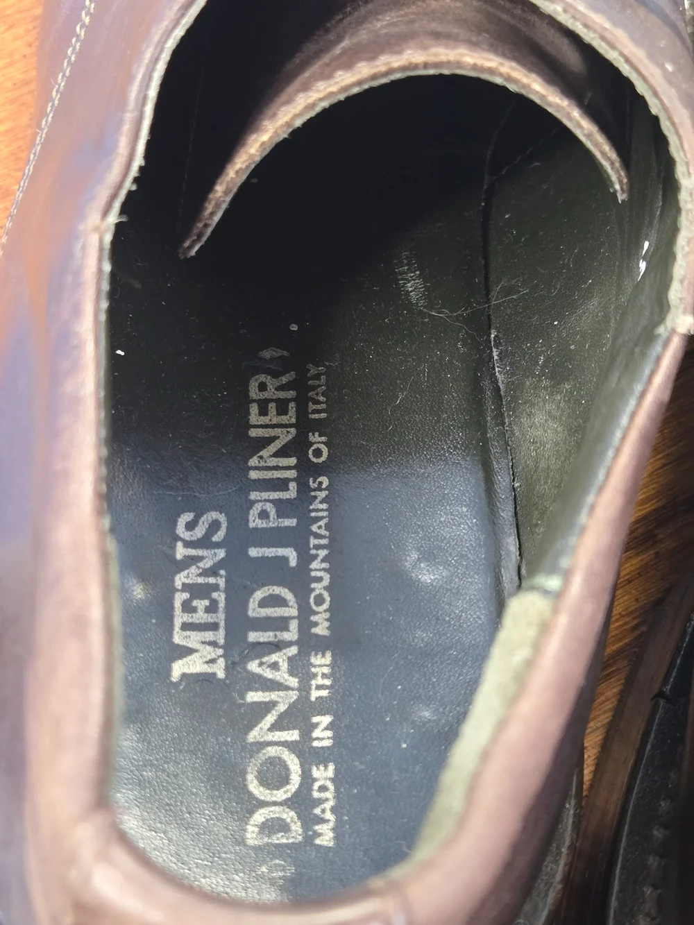 Donald J Pliner Parker 120 Brown Leather Oxford Dress Shoes Italy Mens 10.5M - Picture 7 of 9